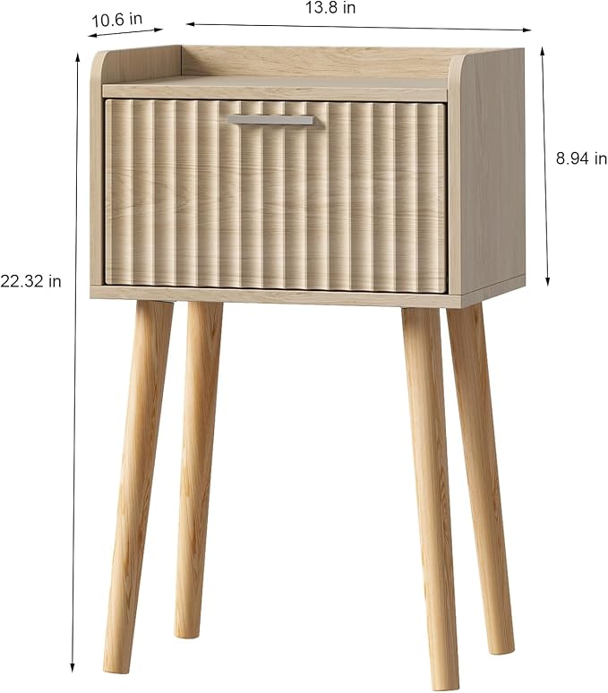 LAATOOREE Nightstand Set of 2, Small Bed Side Table - Image 3