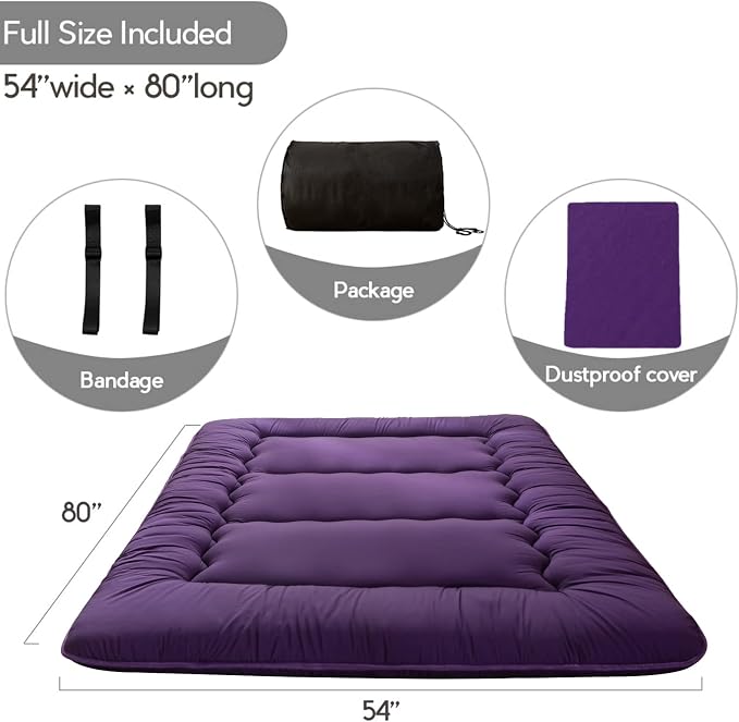 MAXYOYO Japanese Floor Mattress Futon Mattress, Thicken Sleeping Pad Foldable - Image 2