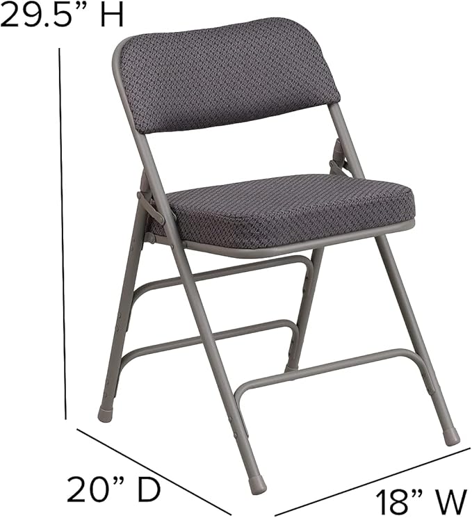 Flash Furniture 2 Pack HERCULES Series Premium Curved Triple Braced & Double - Image 3