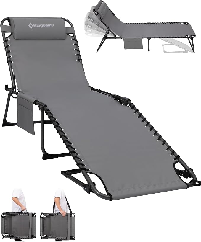 KingCamp Lounge Chair Outdoor, 400LBS Tanning Chairs by KingCamp