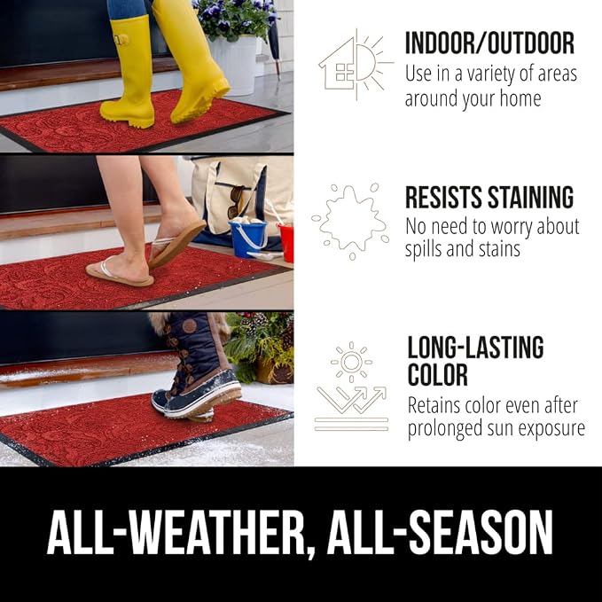 GORILLA GRIP 100% Waterproof All-Season WeatherMAX Doormat US Designed Natural - Image 3