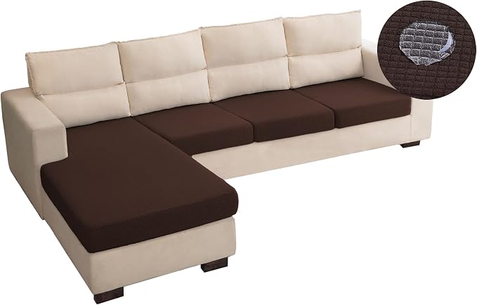 Water Repellent L Shaped Couch Covers, Sofa Seat Cushion Slipcovers, Stretch by TOPYUMH
