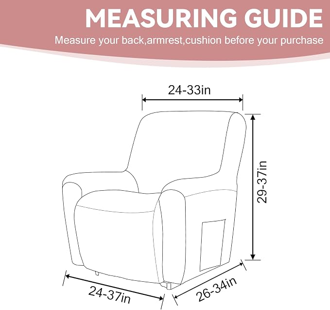 Cupuamon Recliner Chair Covers, Lazy Boy Recliner Covers Stretch Reclining - Image 2