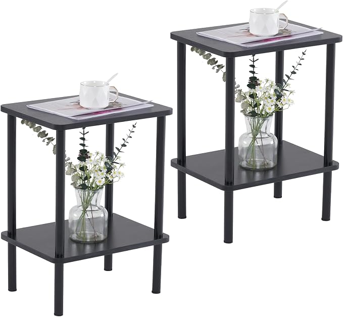 Apicizon 2 Tier End Table Set of 2, Small Side Table by APICIZON