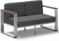 Outdoor Aluminum Loveseat, Modern Patio Patio Furniture by ComfCove