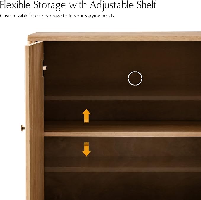 HULALA HOME Solid Wood Sideboard Buffet Cabinet - Image 5