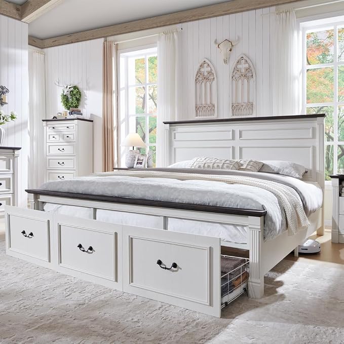 Aitjunz Farmhouse King Size Bed Frame by AITJUNZ
