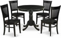 East West Furniture ANVA5-BLK-W 5 Piece Modern Dining Table Set Includes a by EastWestFurniture