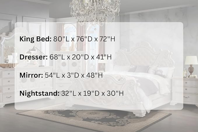 First of a Kind Santa Monica Traditional 4 Piece King Bedroom Set - Image 6