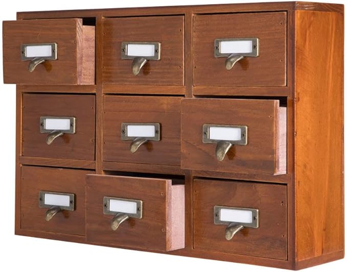 9 Drawers Library Card Catalog Cabinet by PACKGILO