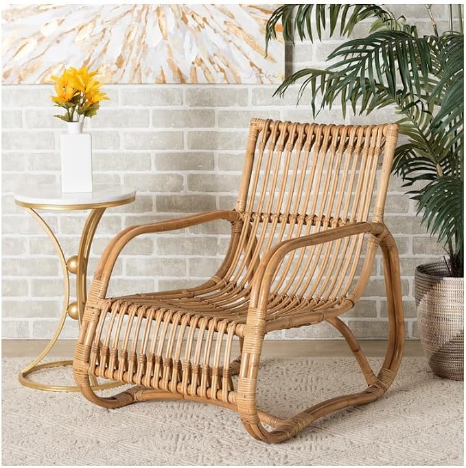 HomeStock Antique Ambiance 24'' W x 29.75'' D x 29'' H Natural Bohemian Rattan by Homestock