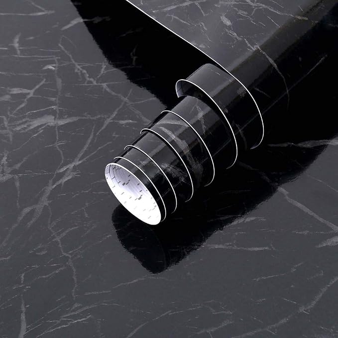 Arthome 23.6x200 Inches Black Marble, Peel and Stick Wallpaper, Marble Contact by ArthomeWALLDECOR