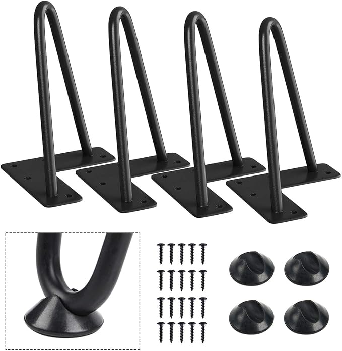 SMARTSTANDARD 6 Inch Heavy Duty Hairpin Furniture Legs, Metal Home DIY Projects by SMARTSTANDARD