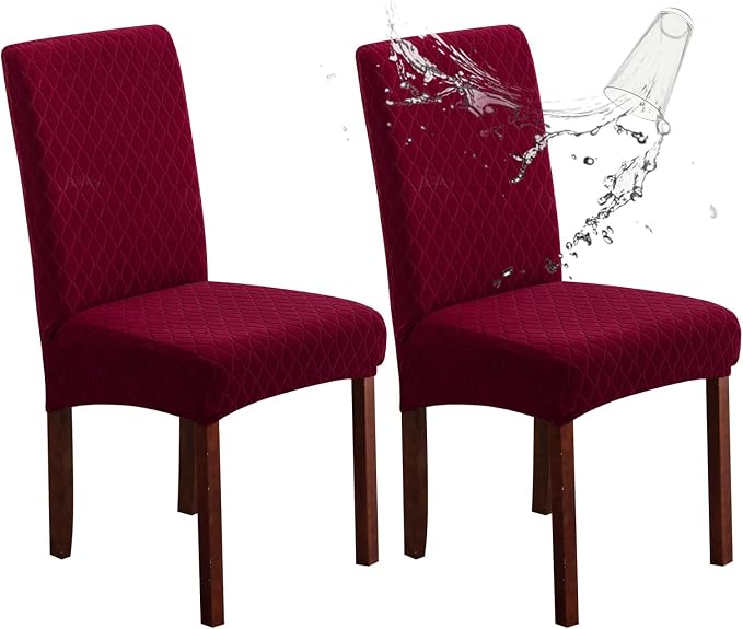 Genina Waterproof Chair Covers for Dining Room, Stretch Jacquard Dining Chair by Genina
