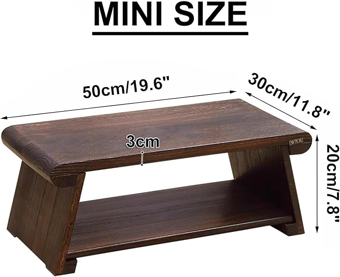 Japanese Floor Table, Japanese Coffee Table, Retro Japanese Wooden End Table - Image 2