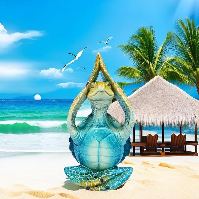 VVGIFTS Sea Turtle Meditation Yoga Decor, Garden Figurine Sea Turtle Meditating - Image 4