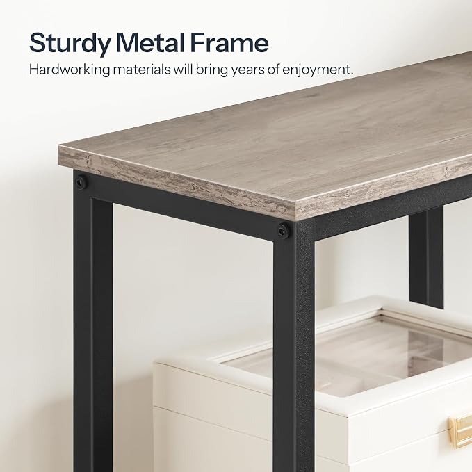 HOOBRO Narrow Console Table, Sofa Table, 4-Tier Industrial Entryway Table - Image 7