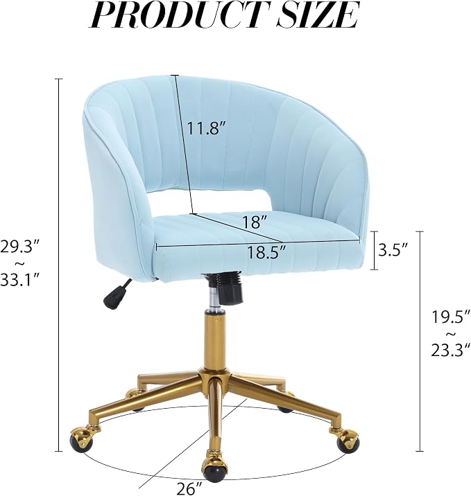 KCC Home Office Chair Swivel Desk Chair Accent Armchair Upholstered Modern - Image 3