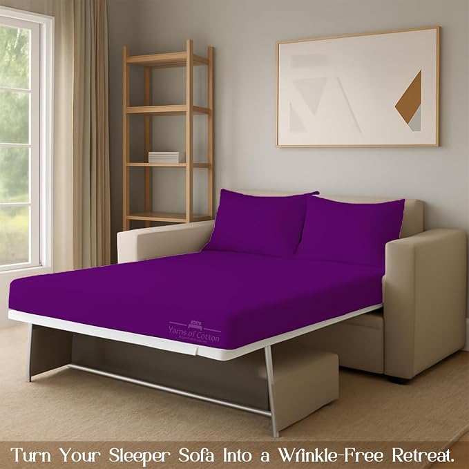 Sleeper Sofa Bed Sheet, 100% Cotton 400 Thread Count, 4 Piece Set, Deep Pocket - Image 7