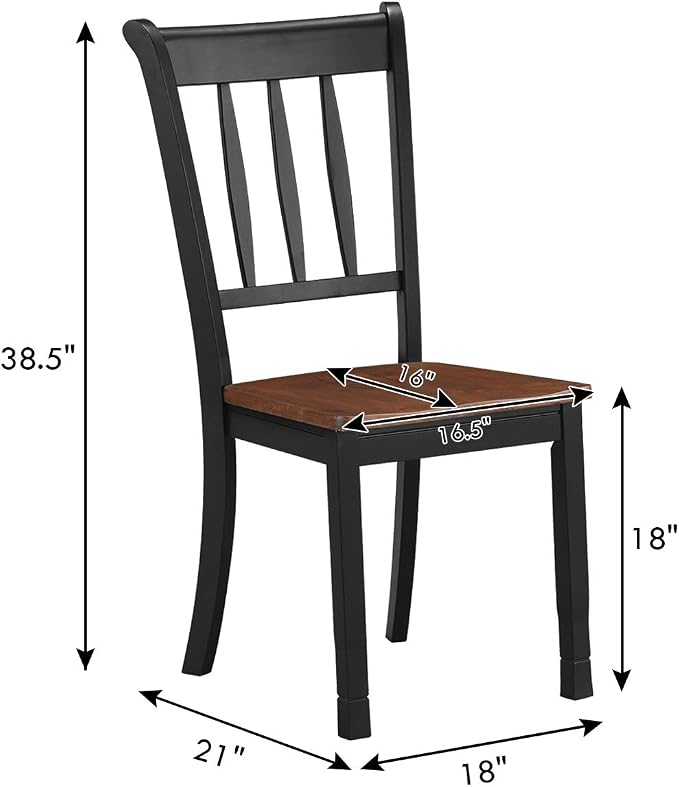 Giantex Wood Dining Chairs Set of 4, Armless Kitchen Chairs w/Solid Rubber Wood - Image 3