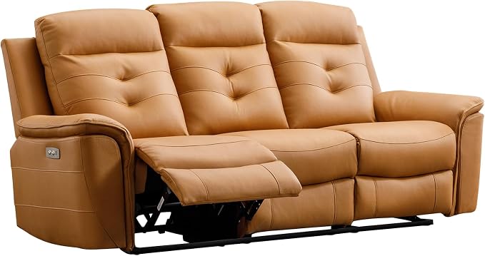ANJ Power Oversized Reclining Sofa Couch, Breathable Faux Leather 3-Seater - Image 8