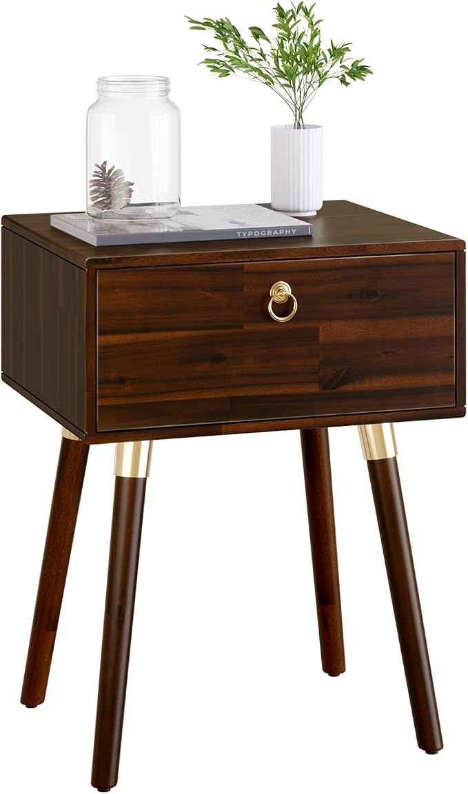 Bme Caden Solid Wood Nightstand/Side Table/End Table, Fully Assembled, - Image 3
