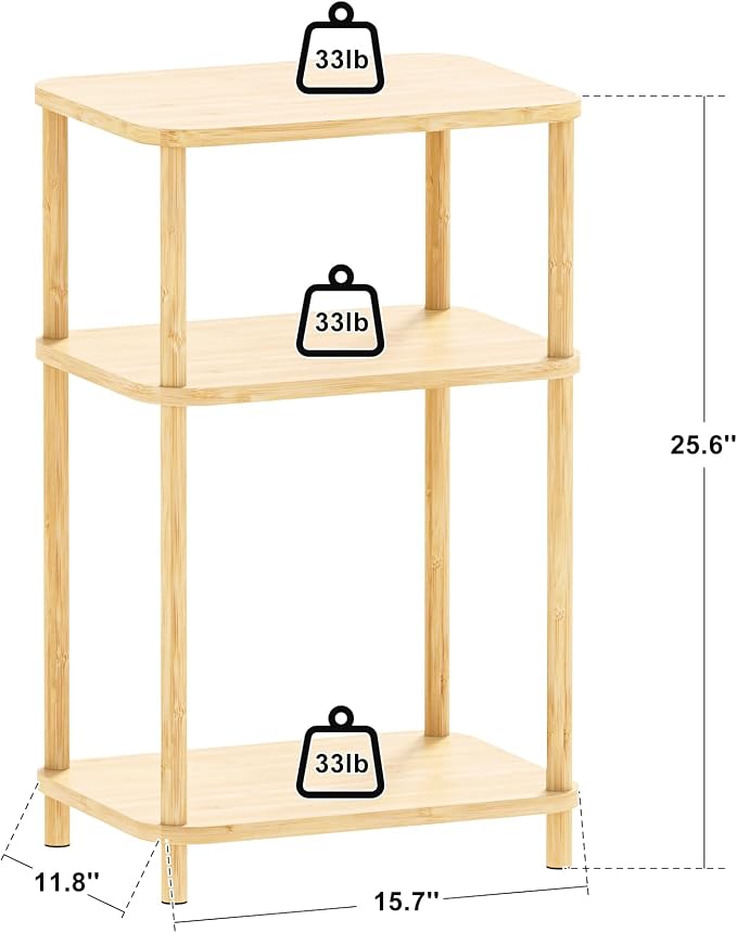 Bamboo End Table, Side Table for Small Space - Image 2