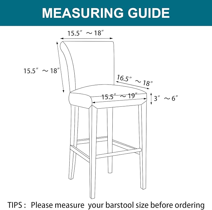Turquoize Bar Stool Covers 2 Pack Bar Stool Covers - Image 6