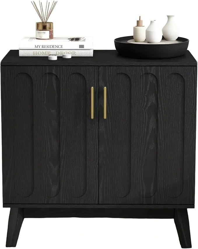 LKTART Black Sideboard Buffet, Small Storage Cabinet by LKTART