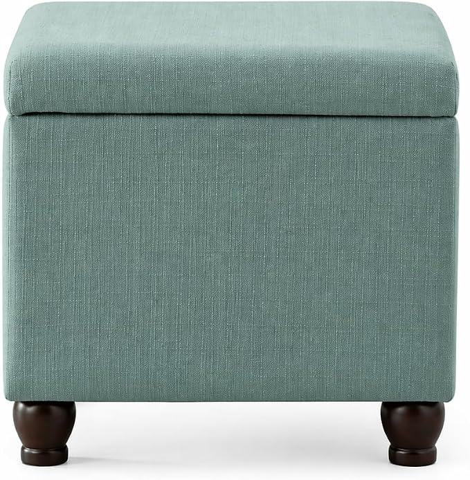 Homepop Home Decor | Upholstered MediumRectangular Storage Ottoman | Hinged Lid - Image 5