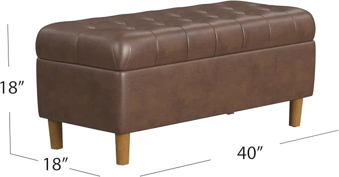 Homepop Home Decor | Tufted Ainsley Button Storage Ottoman Bench - Image 3