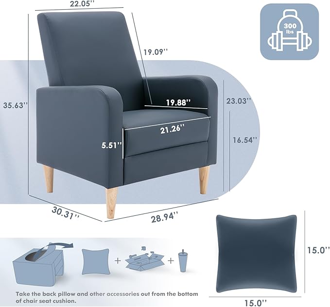COLAMY Mid-Century Modern Upholstered Accent Chair - Image 5