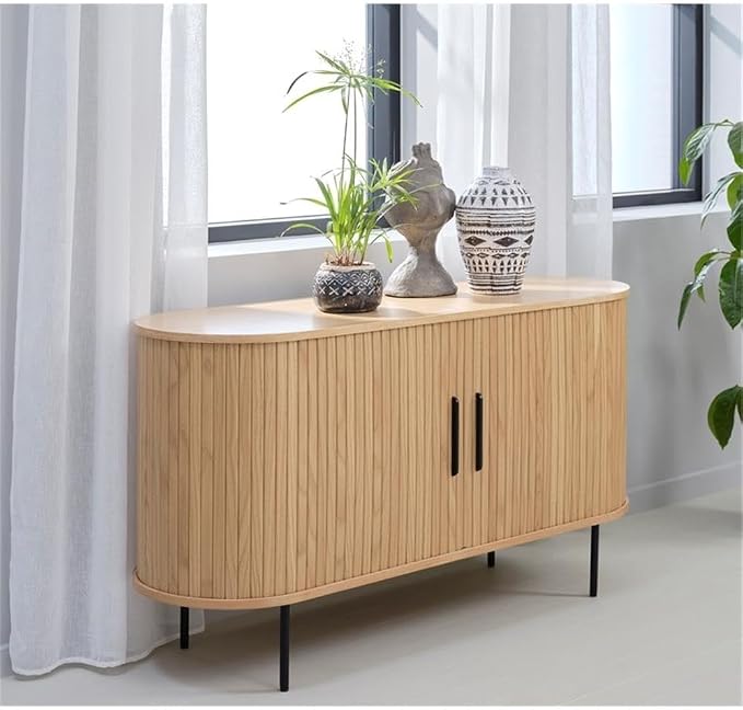 Unique Furniture Modern 2-Door Slideboad in Natural Oak - Image 9