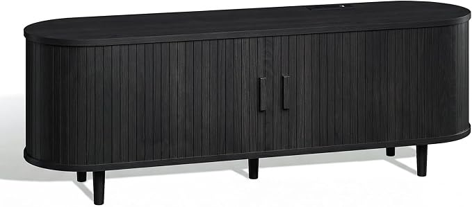 58" Mid Century Modern TV Stand, Wood TV Consoles - Image 8