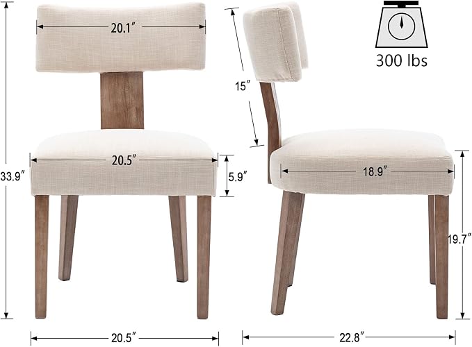 VESCASA Upholstered Farmhouse Dining Chairs - Image 6