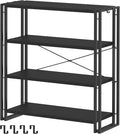 HCHQHS Bookshelf, 4-Tier Industrial Bookcase, Freestanding Tall Bookshelves by HCHQHS