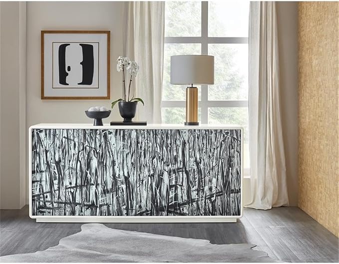 Hooker Furniture Melange Graffitio Wood Credenza in White - Image 7