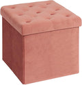 B FSOBEIIALEO Storage Ottoman Cube, Velvet Tufted Folding Ottomans by BFSOBEIIALEO