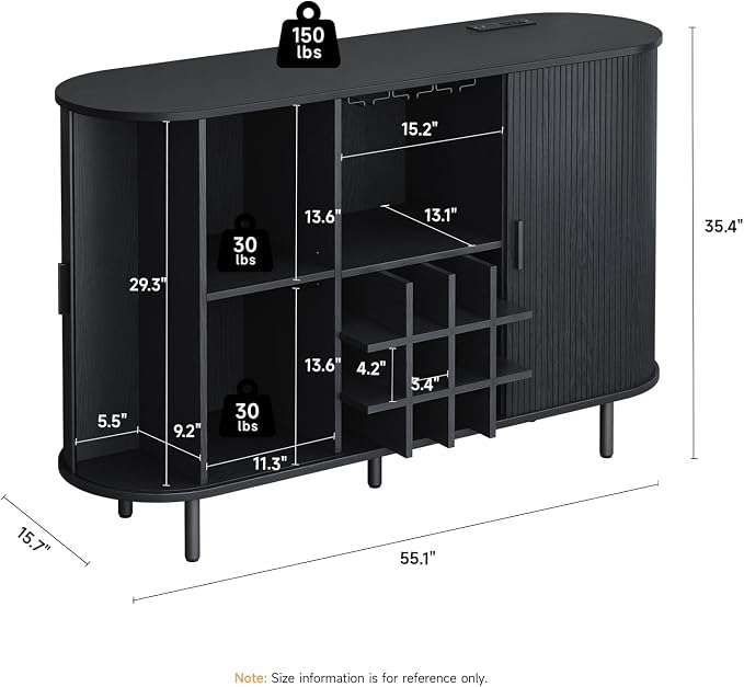 ONBRILL 55" Wine Bar Cabinet - Image 2
