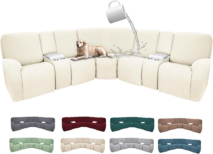 100% Waterproof Sectional Recliner Couch Covers by ROFASVCO