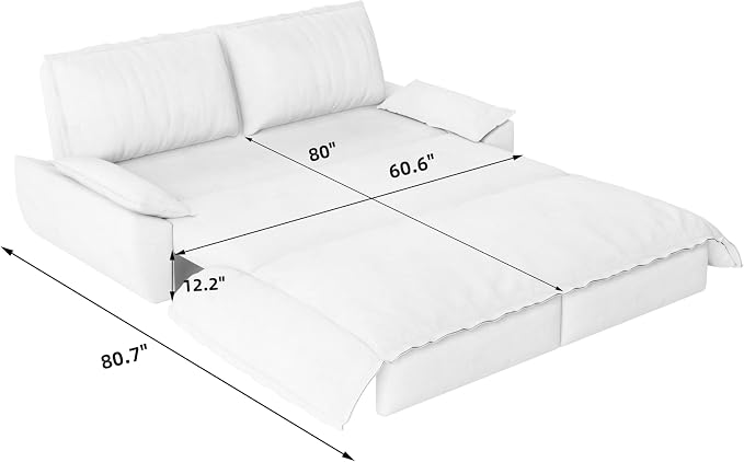 73.2" Sofa Bed Queen, 3-in-1 Pull Out Sofa Bed - Image 2