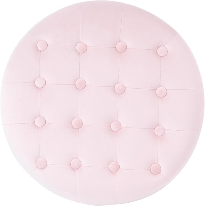 HomePop by Kinfine Fabric Upholstered Round Storage Ottoman - Image 9