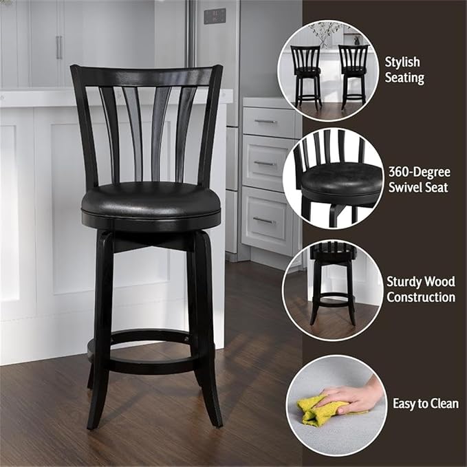 Hillsdale Savana Wood Kitchen Counter Height Stool, 29.5" High - Image 4