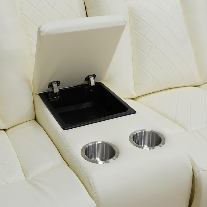 Power Recliner Sofa Set with LED Lights, Includes a Manual Loveseat and a 3 - Image 6