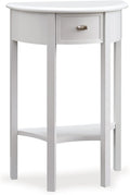 Leick Home 9030-WT Assembled One Drawer Demilune Hall Console by LeickFurniture