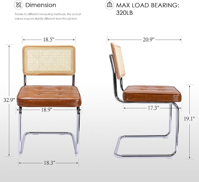 Zesthouse Natural Rattan Dining Chairs Set of 6, Modern Dining Room Chairs - Image 2