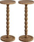 2 Pack Solid Wood Drink Table, Rubber Wood‌ Small Round Side Table by Unknown
