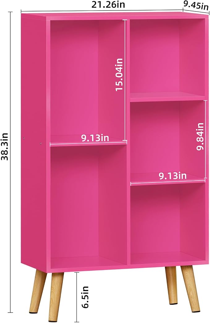 LEYAOYAO 5 Cube Bookshelf, 3-Tier Bookcase - Image 3