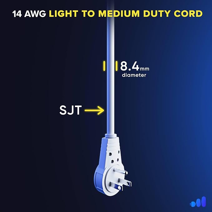 Maximm Extension Cord 30 Ft – 360° Rotating Flat Plug, 3-Prong Grounded - Image 5