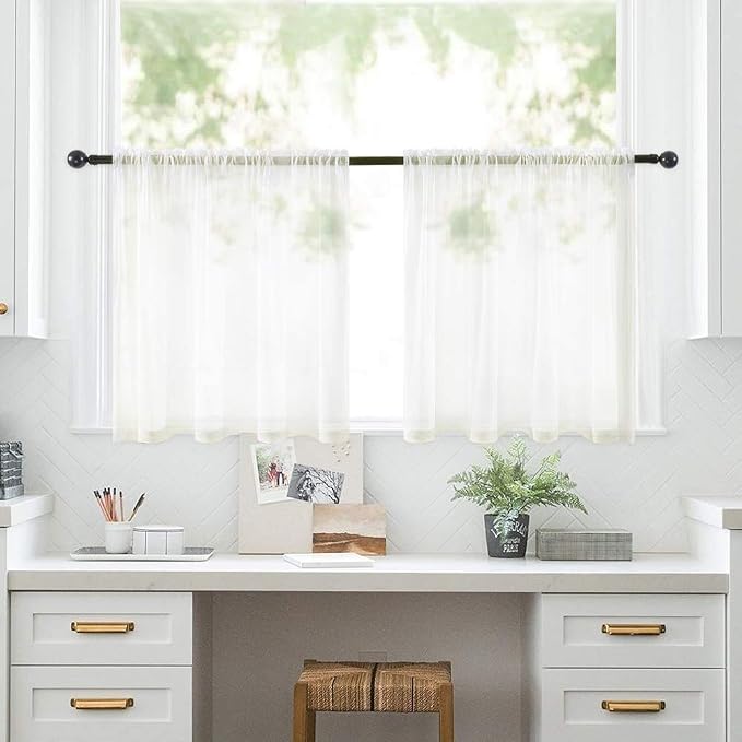 MIULEE Short Sheer Curtains 30 Inch Length - Image 7
